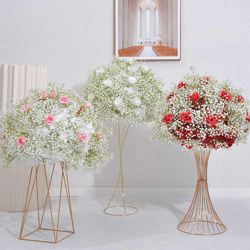 Roses And Gypsophila Wedding Flower Ball