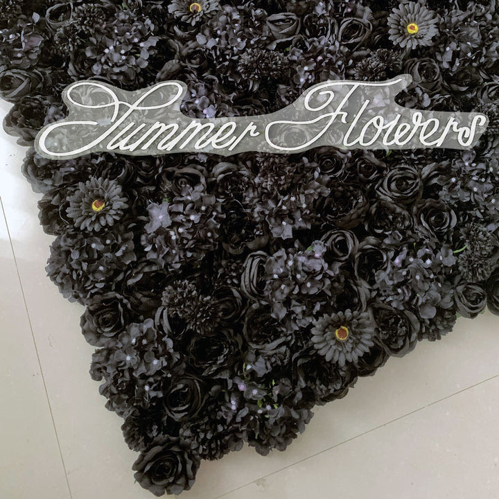 Luxury Black Hydrangea Gerbera Rose, Artificial Flower Wall Backdrop, Wedding Backdrop