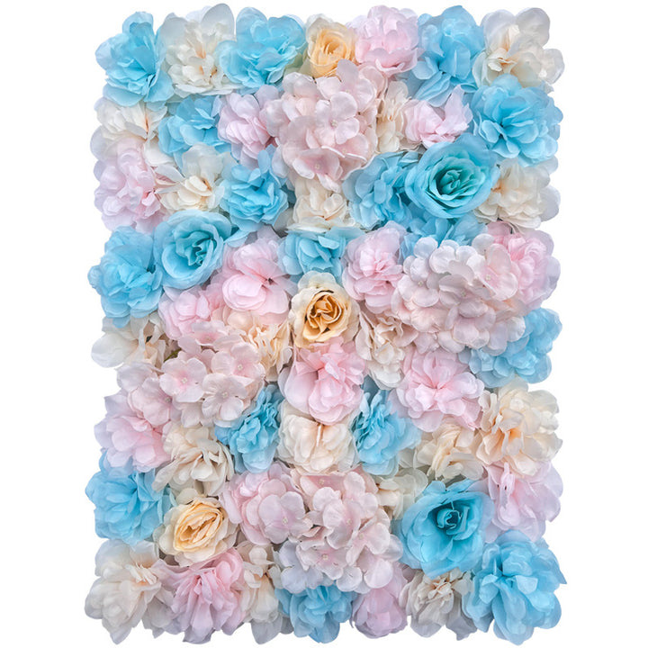 Pink And Blue Rose, Artificial Flower Wall Backdrop