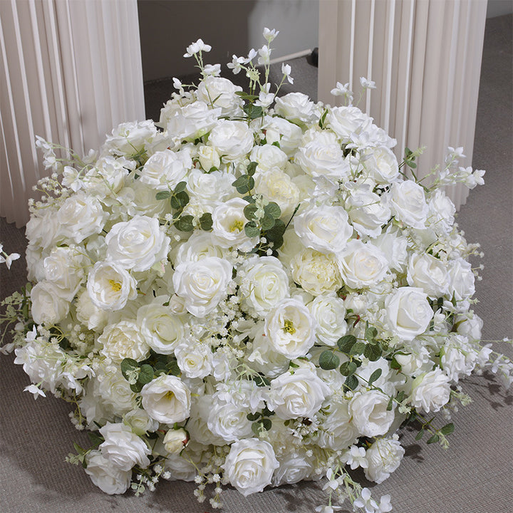 White Roses With Eucalyptus Luxurious Wedding Flower Ball