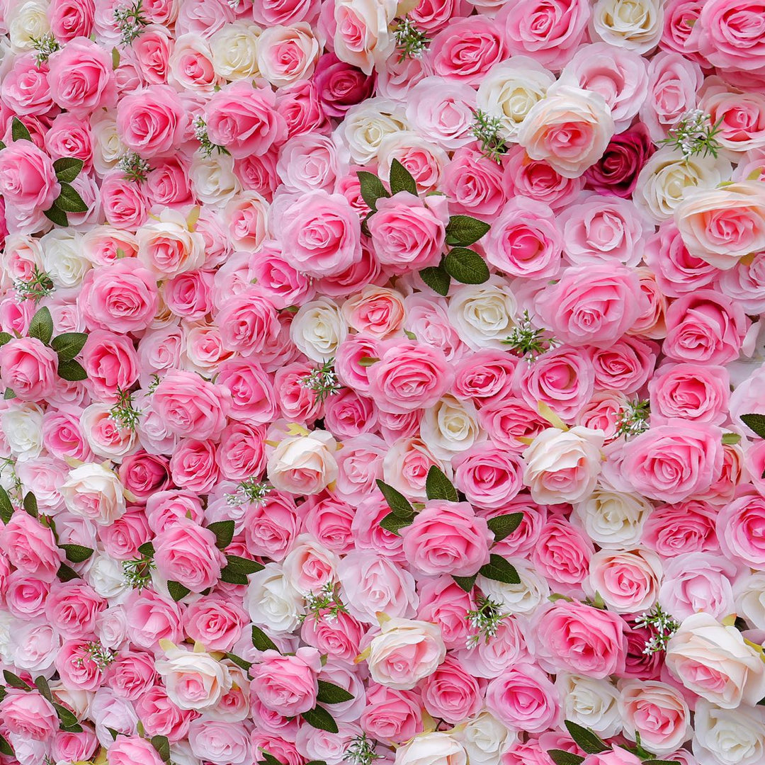 Fairy Pink White Rose, Artificial Flower Wall, Wedding Party Backdrop