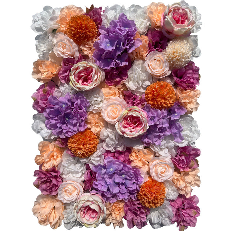 Mix Color Hydrangeas And Pink Rose, Artificial Flower Wall Backdrop