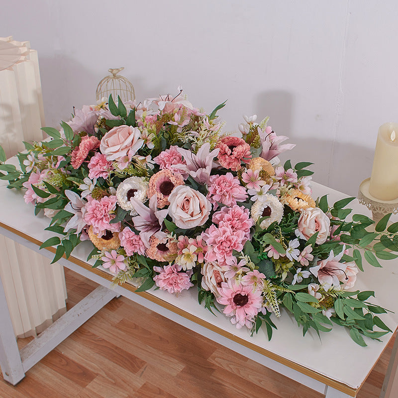 3D Mixed Flowers With Leaves Flower Runner