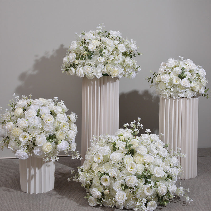 White Roses With Eucalyptus Luxurious Wedding Flower Ball