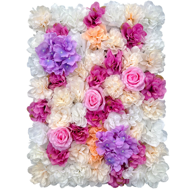 Mix Color Of Hydrangeas And Pink Rose, Artificial Flower Wall Backdrop