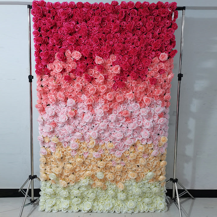 Luxury Gradient, Artificial Flower Wall, Wedding Party Backdrop