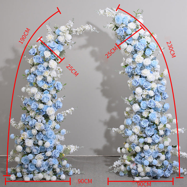 Blue And White Roses, Floral Arch Set, Wedding Arch Backdrop, Including Frame