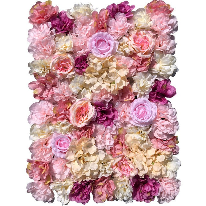 Yellow Pink Peony And Pink Rose, Artificial Flower Wall Backdrop