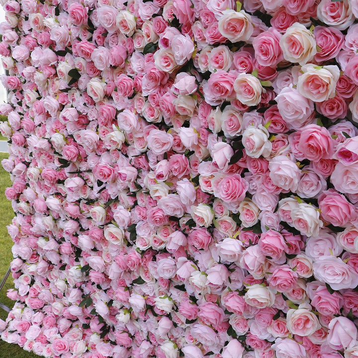 Pink Roses Light Pink Roses, Artificial Flower Wall, Wedding Party Backdrop