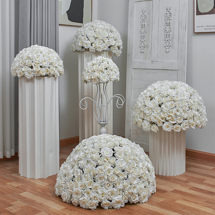 Milky White Roses Luxurious Wedding Flower Ball