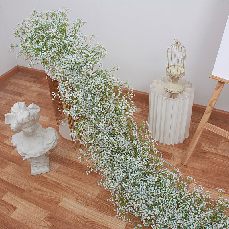 White Roses With Gypsophila Luxurious Flower Runner