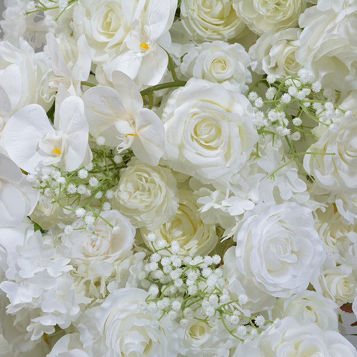 White Roses And Gypsophila Heart Shape, Floral Arch, Wedding Arch Backdrop, Including Frame