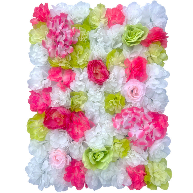 Pink And Green And White Rose, Artificial Flower Wall Backdrop