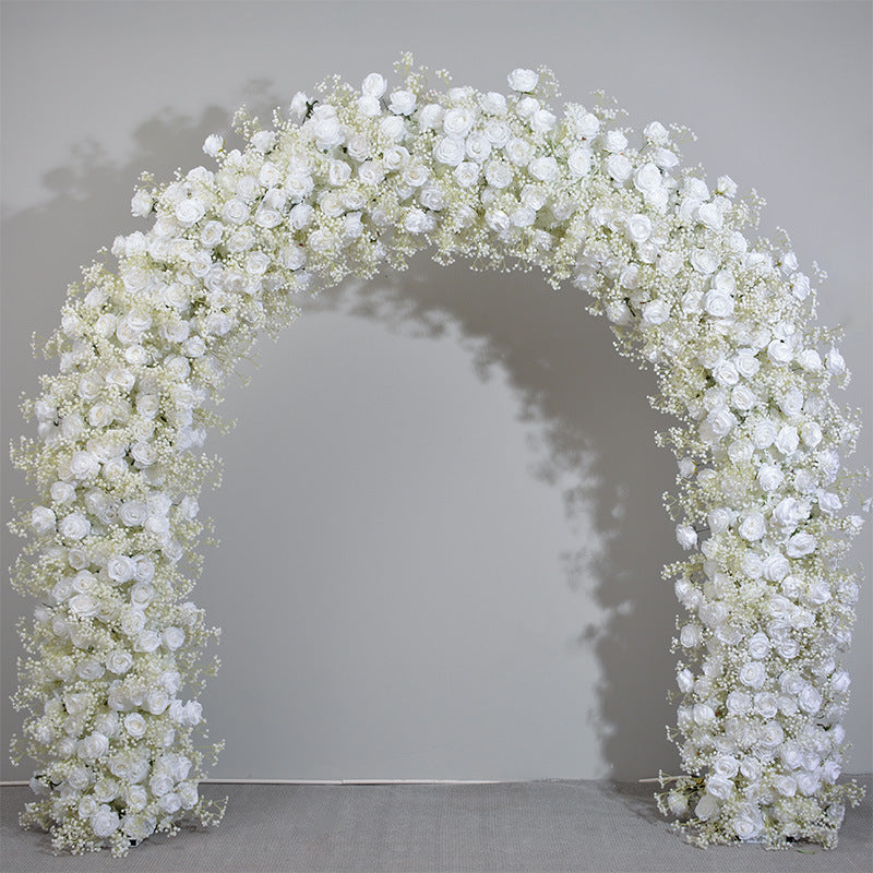 White Roses With Gypsophila, Floral Arch, Wedding Arch Backdrop, Including Frame