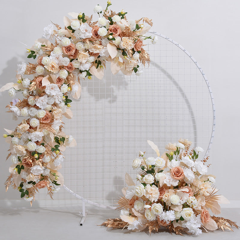 Brown And Beige, Floral Arch Set, Wedding Arch Backdrop