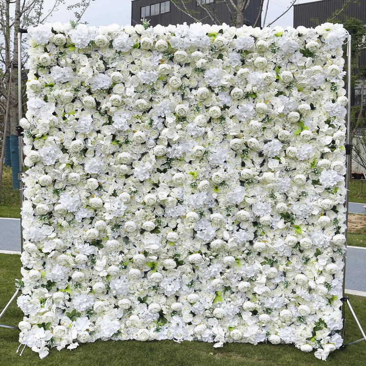 White Rose Peony Hydrangea, Artificial Flower Wall, Wedding Party Backdrop