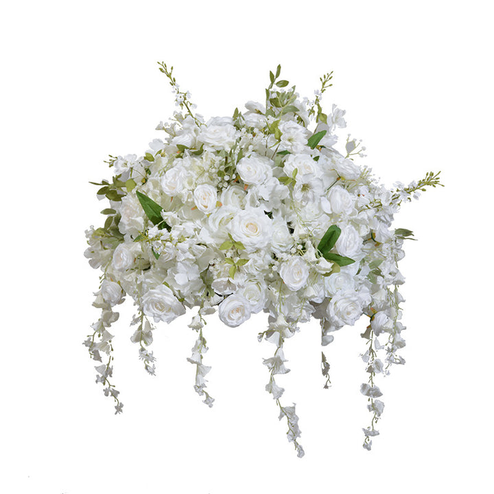 White Roses With Vine, Floral Arch Set, Wedding Arch Backdrop, Including Frame