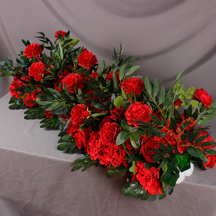 Roses And Hydrangeas With Leaves Flower Runner