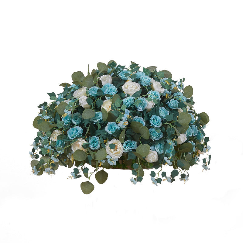 Blue Roses With Eucalyptus Leaves Flower Ball