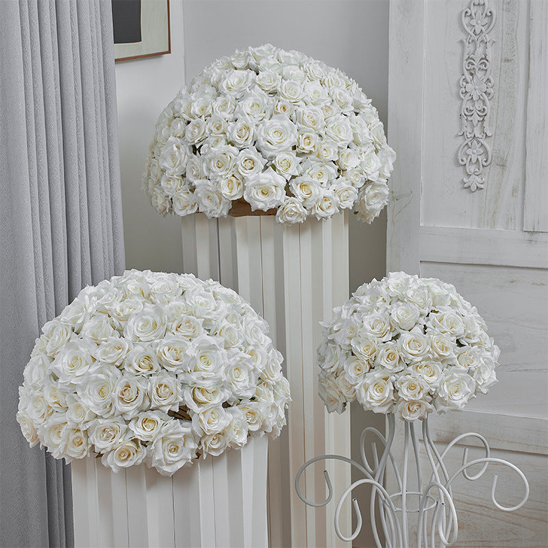 Milky White Roses Luxurious Wedding Flower Ball