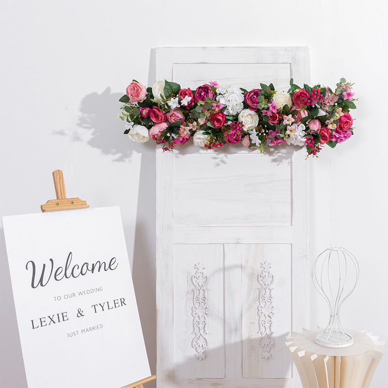 3D Mixed Flowers With Green Leaves Flower Runner