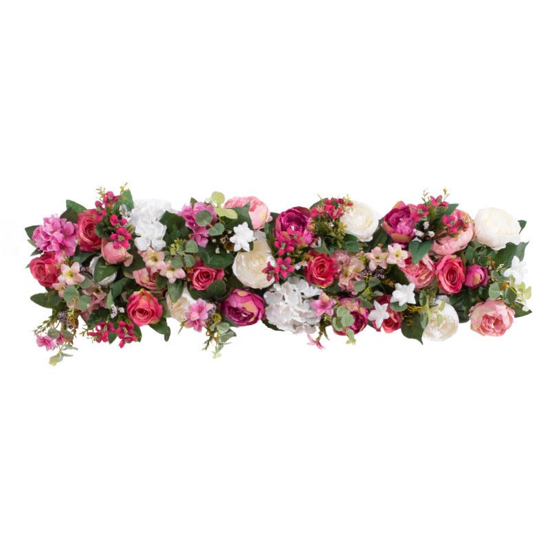 3D Mixed Flowers With Green Leaves Flower Runner