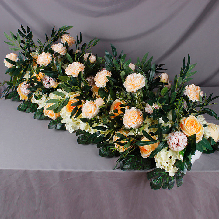 Roses And Hydrangeas With Leaves Flower Runner