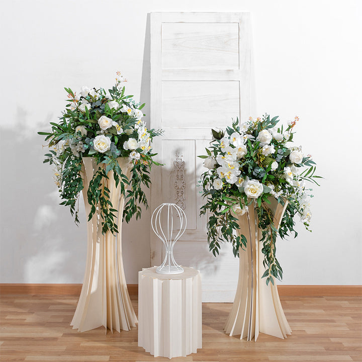 White Roses And Phalaenopsis With Ivy, Luxurious Wedding Flower Ball