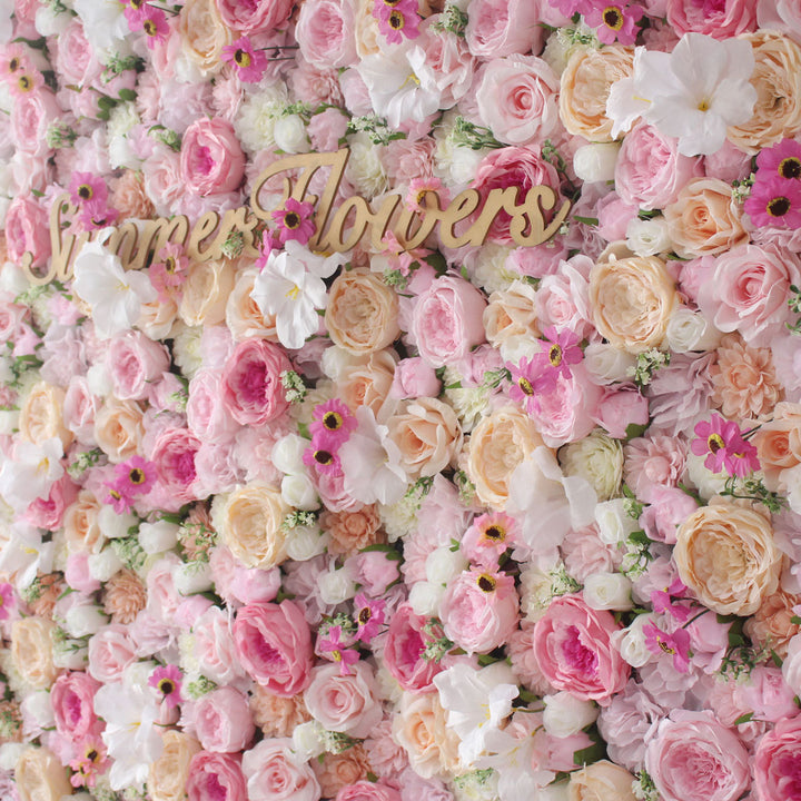 Luxury Roses And Lilies And Chrysanthemums 5D,Artificial Flower Wall Backdrop