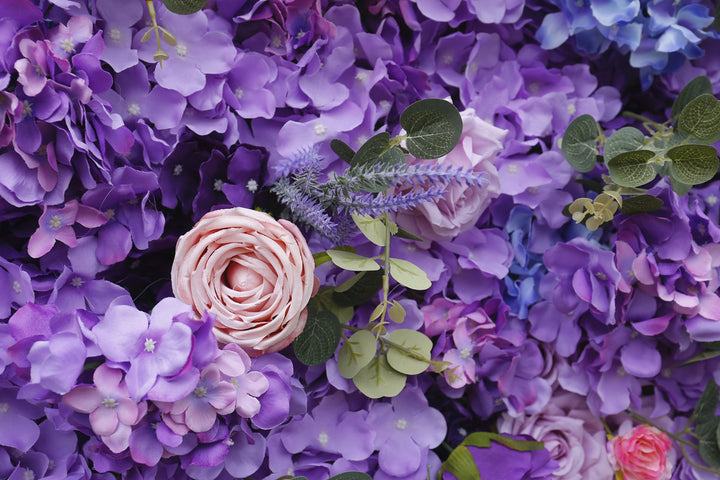 Dreamy Purple Rose, Artificial Flower Wall Backdrop