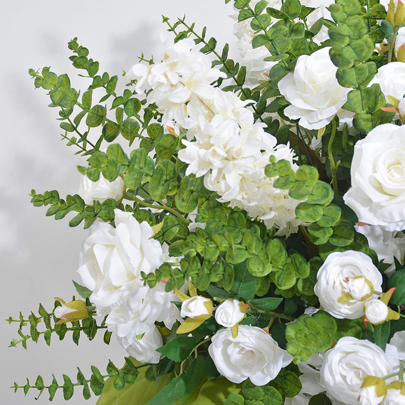 White Roses And Hydrangeas With Eucalyptus Leaves, Luxurious Wedding Flower Ball