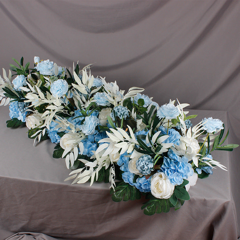 Roses And Hydrangeas With Leaves Flower Runner