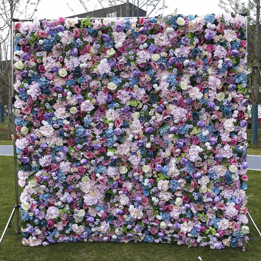 Mixed Color Hydrangea Roses Wedding Backdrop 5D Fabric Cloth Flower Wall