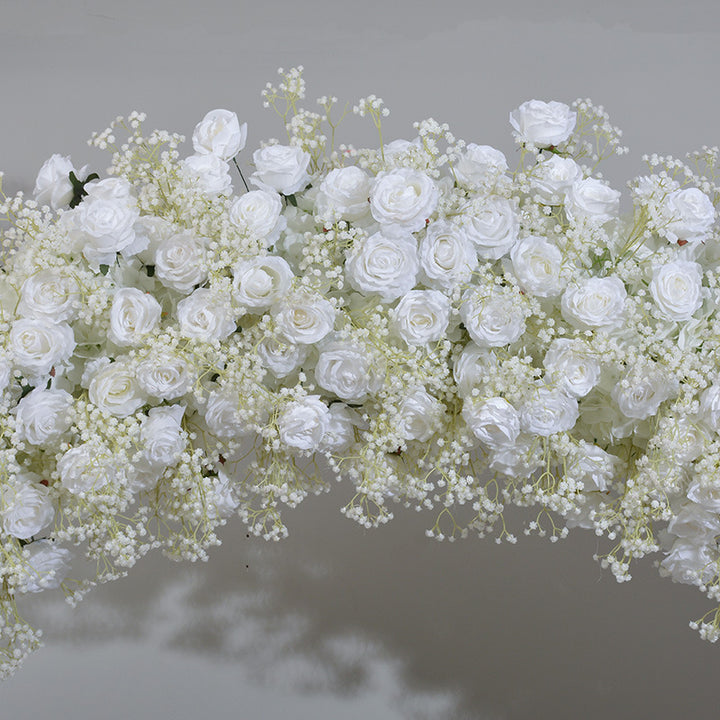 White Roses With Gypsophila, Floral Arch, Wedding Arch Backdrop, Including Frame