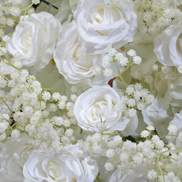 White Roses With Gypsophila, Floral Arch, Wedding Arch Backdrop, Including Frame