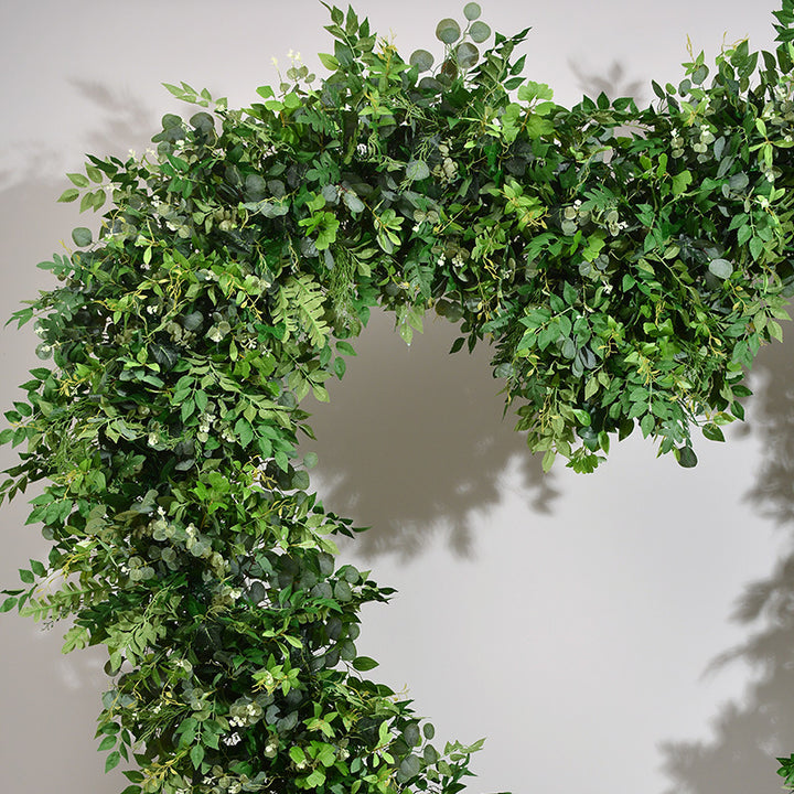 Green Leaves Heart Shape, Floral Arch, Wedding Arch Backdrop, Including Frame