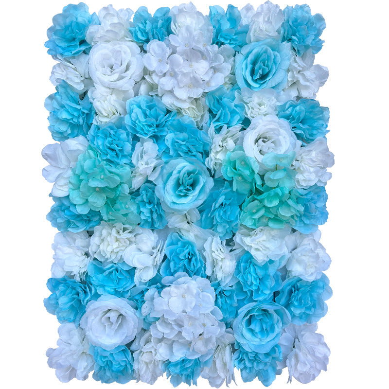 Blue White Rose, Artificial Flower Wall Backdrop