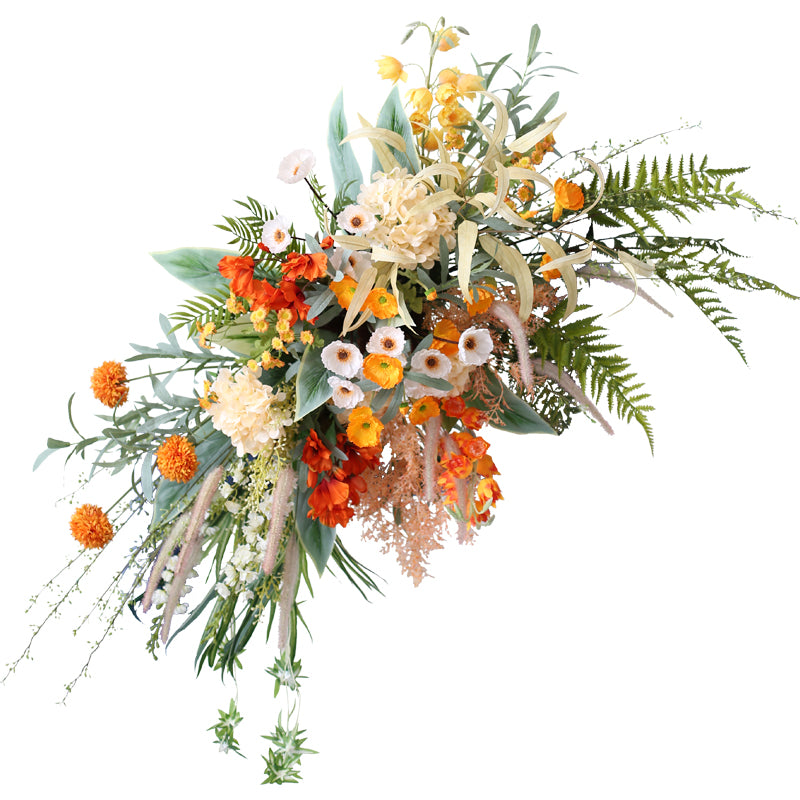 Orange Champagne Wedding Style, Orange Artificial Wedding Flowers, Diy Wedding Faux Flowers