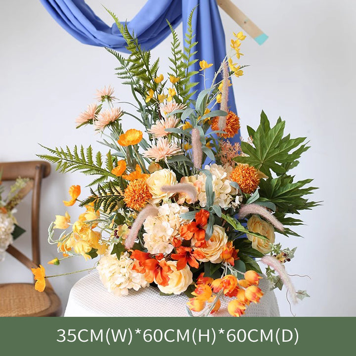 Orange Champagne Wedding Style, Orange Artificial Wedding Flowers, Diy Wedding Faux Flowers