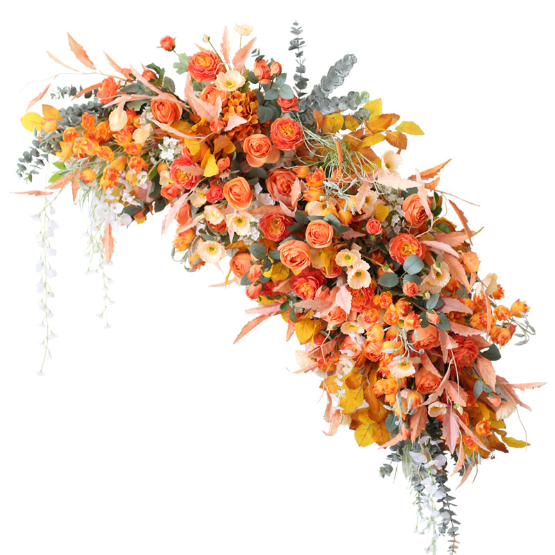 Orange Wedding Style, Orange Artificial Flowers, Diy Wedding Flowers, Party Faux Flowers