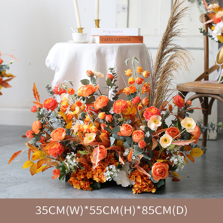 Orange Wedding Style, Orange Artificial Flowers, Diy Wedding Flowers, Party Faux Flowers