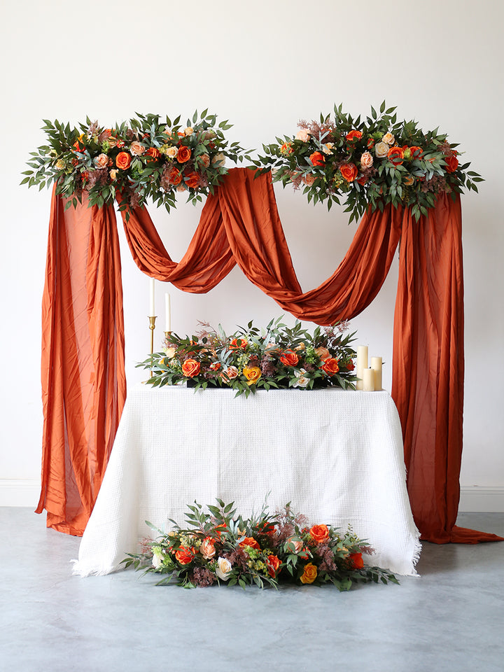 Forest Wedding Flowers Set, Orange Artificial Flowers, Diy Wedding Flowers