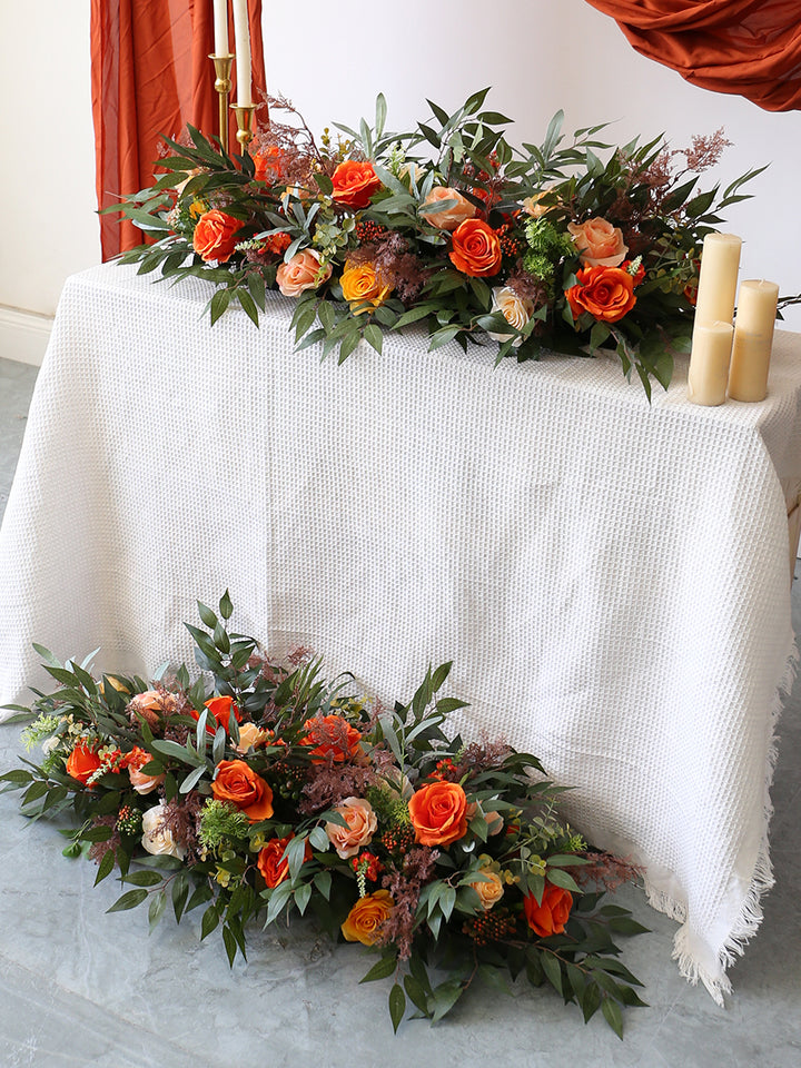 Forest Wedding Flowers Set, Orange Artificial Flowers, Diy Wedding Flowers