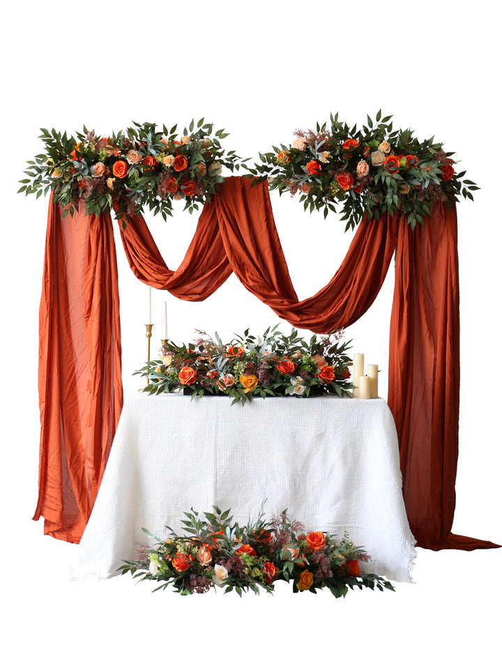 Forest Wedding Flowers Set, Orange Artificial Flowers, Diy Wedding Flowers