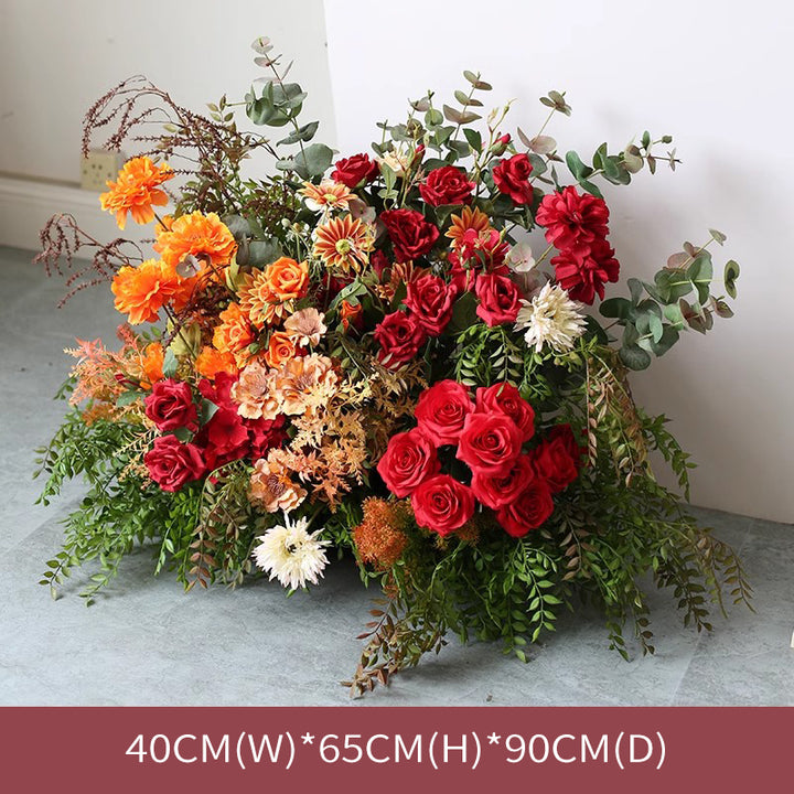 Orange & Red Wedding Style, Orange Artificial Flowers, Diy Wedding Flowers