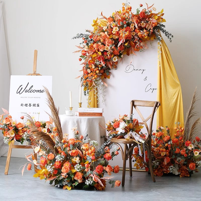 Orange Wedding Style, Orange Artificial Flowers, Diy Wedding Flowers