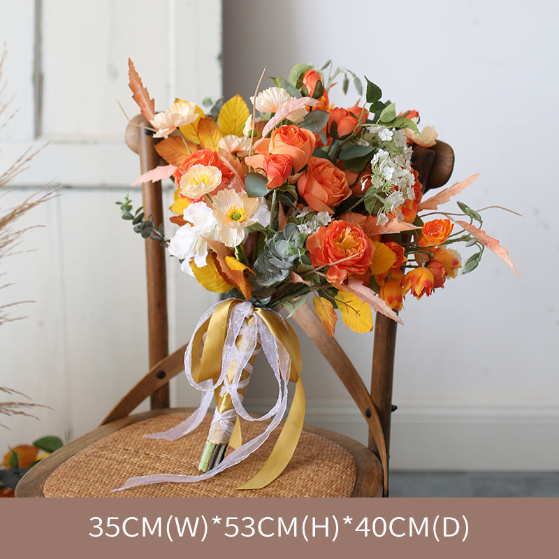 Orange Wedding Style, Orange Artificial Flowers, Diy Wedding Flowers