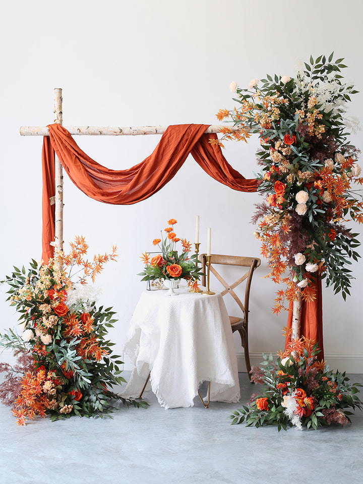 Orange Forest Wedding Style, Orange Artificial Flowers, Diy Wedding Flowers