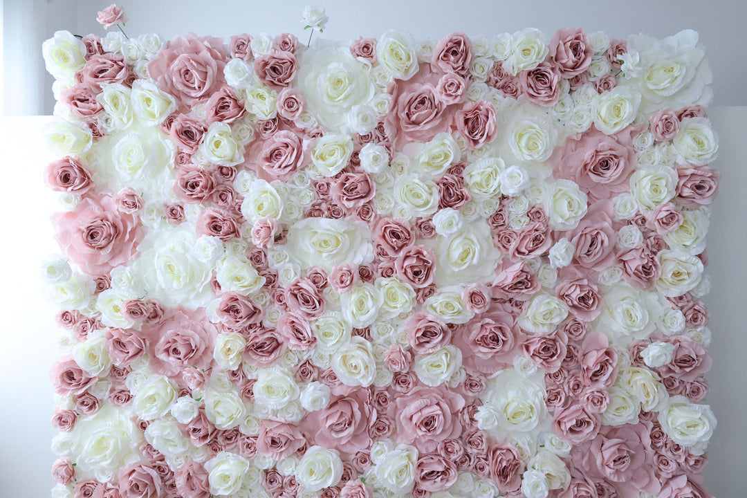 Pink And White Rose, Reed Pampas Grass, Artificial Flower Wall, Wedding Party Backdrop