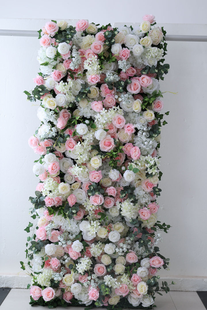 Pink And White Rose, Reed Pampas Grass, Artificial Flower Wall, Wedding Party Backdrop